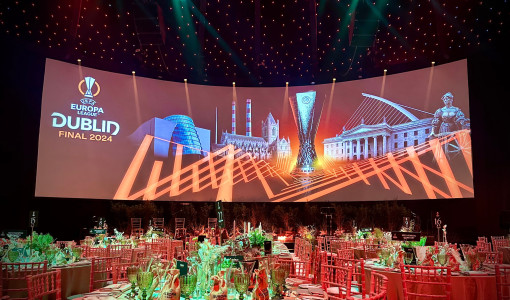 corporate event, stage with led screens